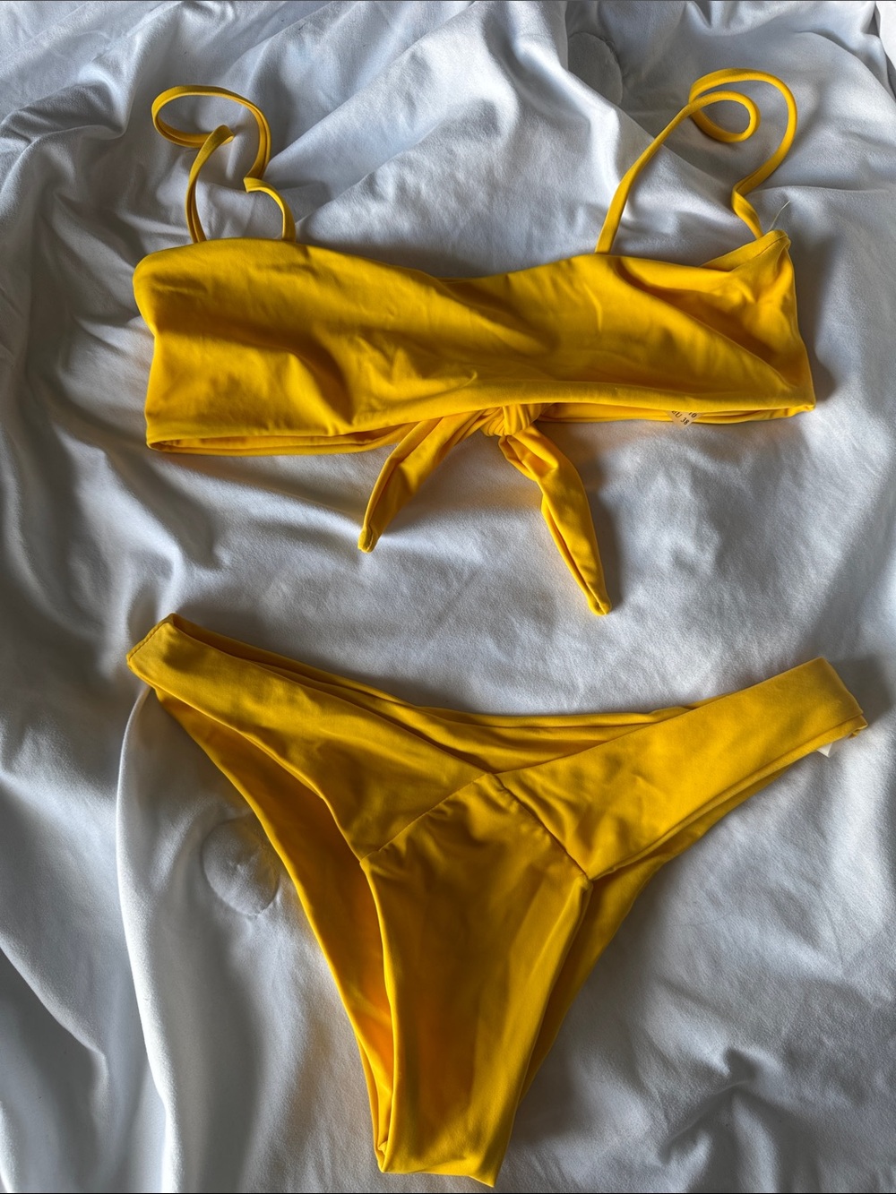 ZAFUL Yellow Tie-Front Bikini Set